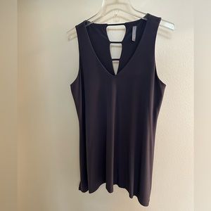 Last Tango size M pewter gray tunic, side slits longer sides, worn once,